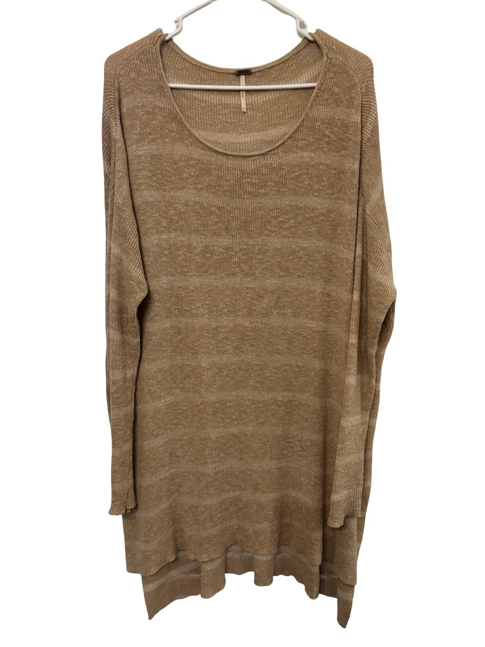 Free People Oversized Scoop Neck Tunic Sweater - Brown